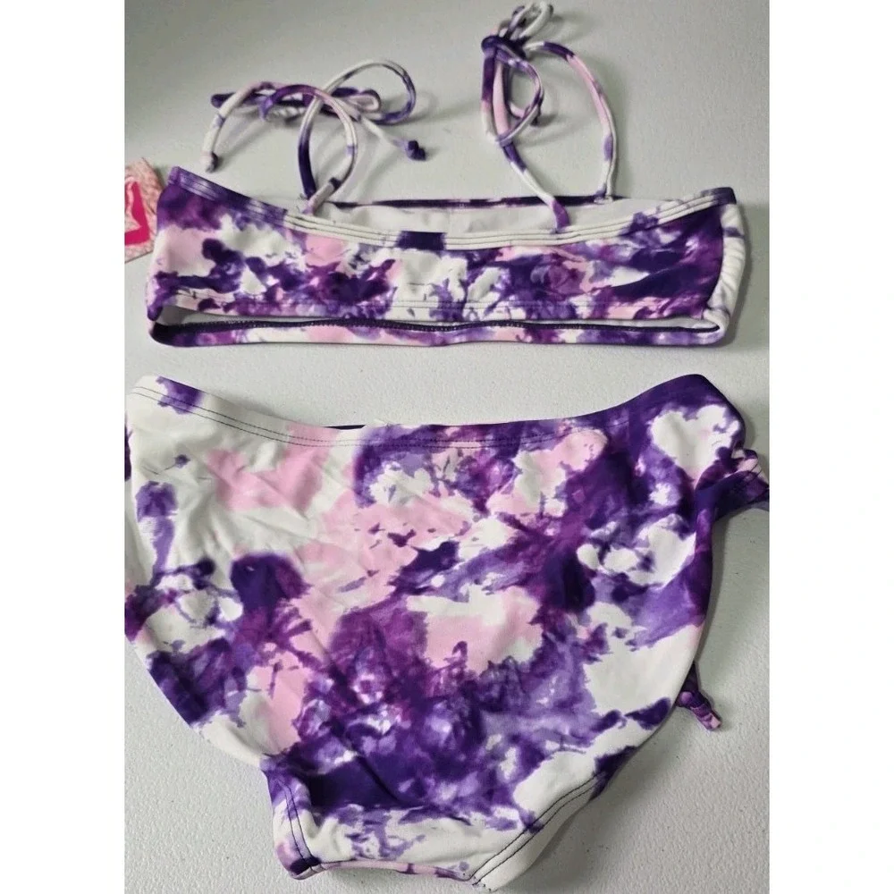 Kanu Surf Groovy Purple Tie Dye Sz 12 UPF 50+ Beach Sport Bikini  NWT Girls‎